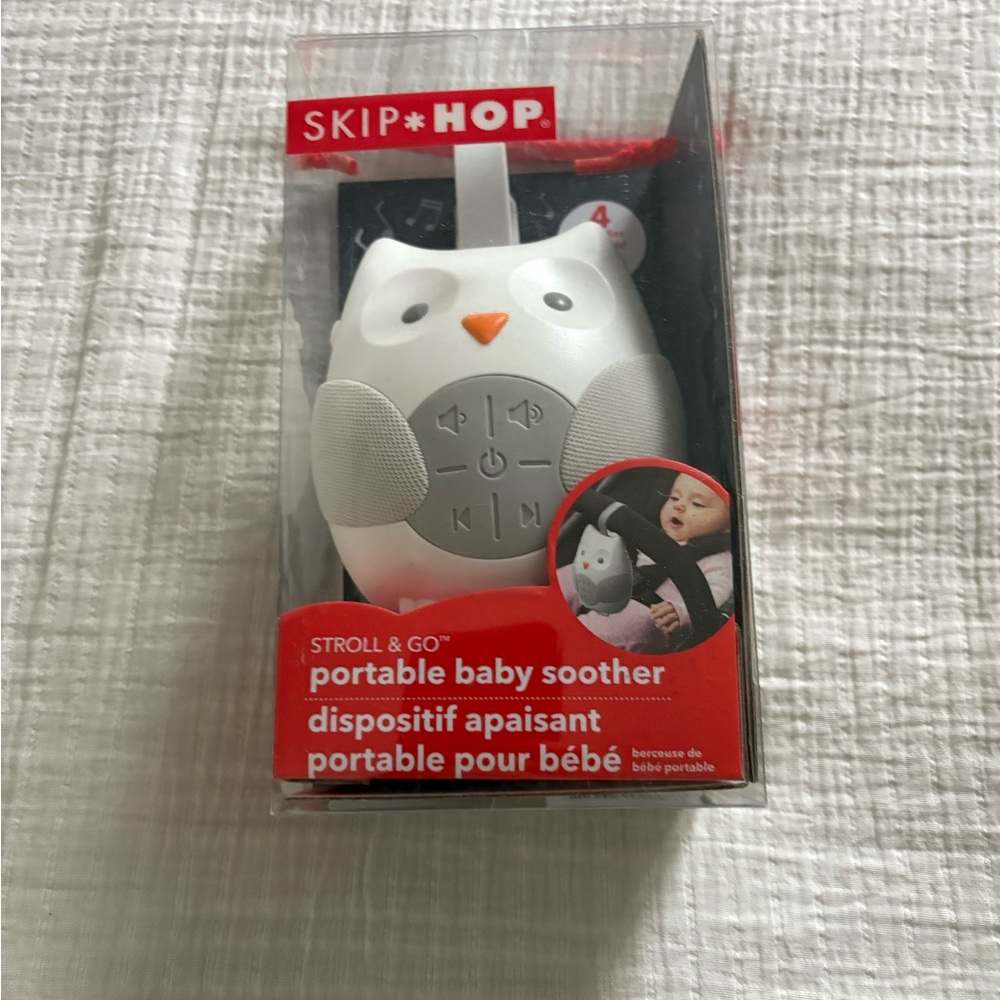 Skip Hop White & Orange Owl Portable Baby Soother